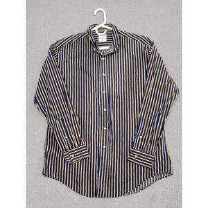 Vintage Brooks Brothers Sport Shirt Mens Medium Blue Striped Button Long Sleeve